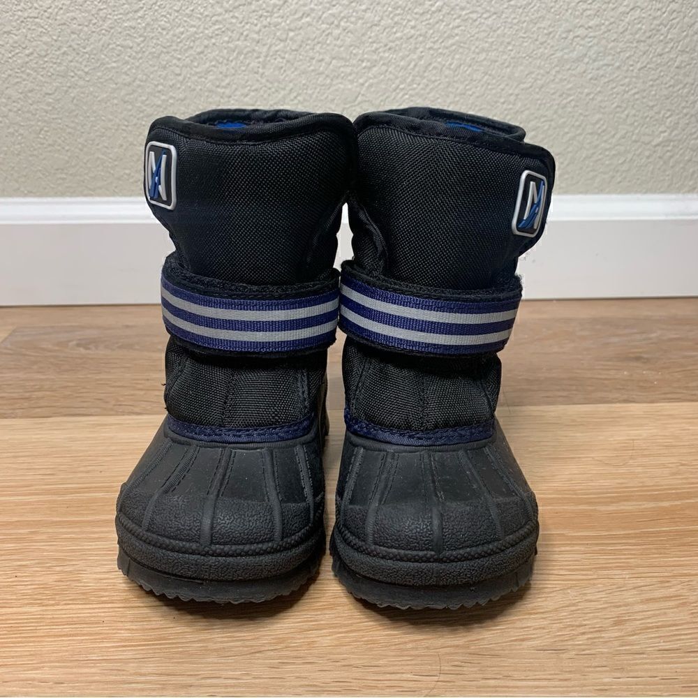 Nautica Port Toddler Size 8 Boy Black Blue Waterproof Snow Boots - Picture 5 of 12